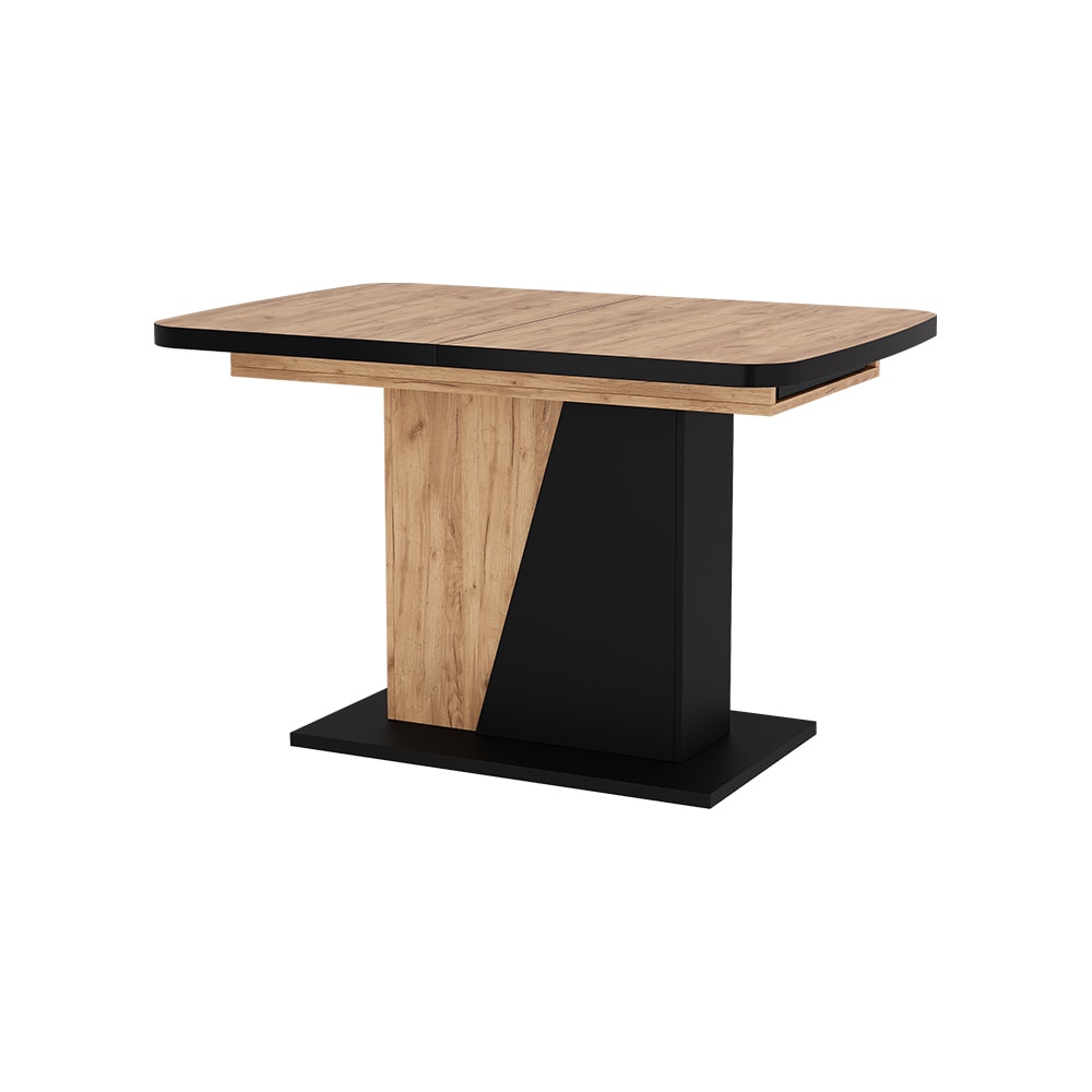 Vicco Table de salle à manger Noir/Chêne 120-160 x 80 cm extensible