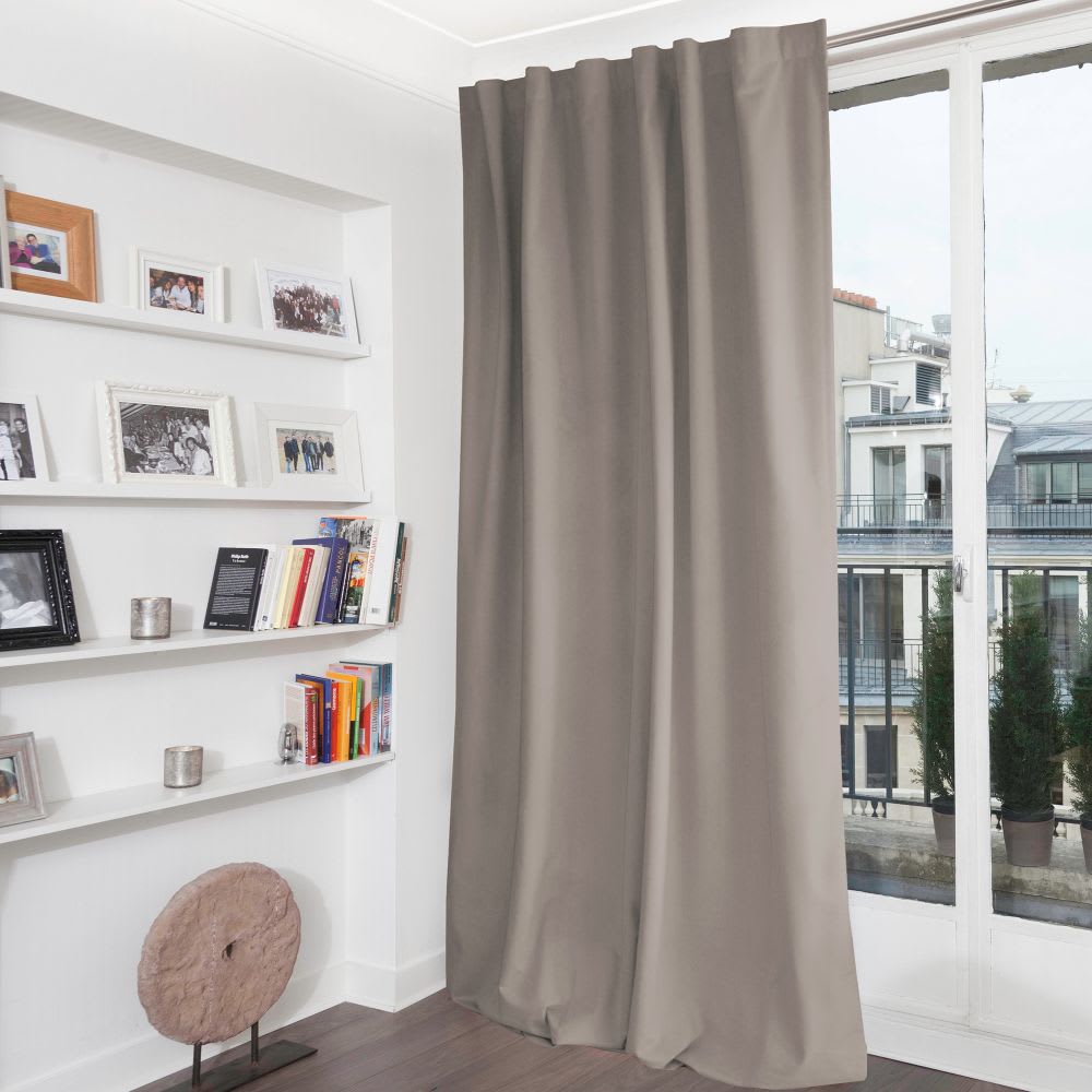 Rideau Occultant Total Velours Pattes cachées Gris MC740 135L x 280H