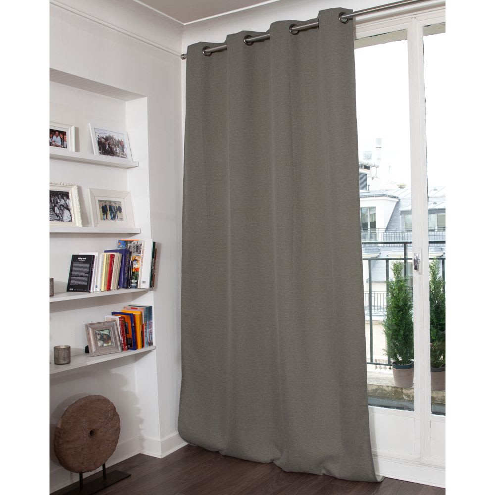 Rideau thermique occultant Oeillets Gris MC740 130L x 250H