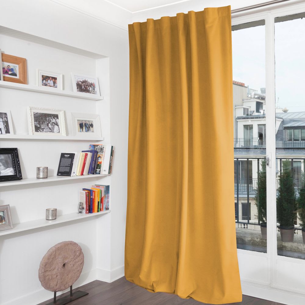 Rideau Occultant Total Velours Pattes cachées Jaune MC215 135L x 280H