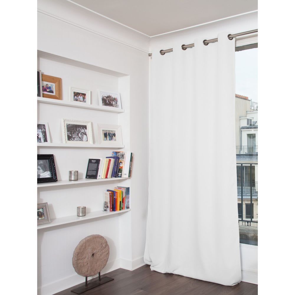 Rideau phonique Velours Oeillets Blanc MC720 130L x 250H