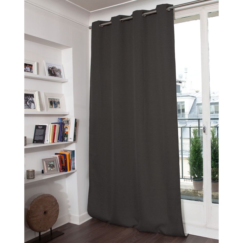 Rideau Occultant Total Effet Lin Oeillets Gris MC713 130L x 250H