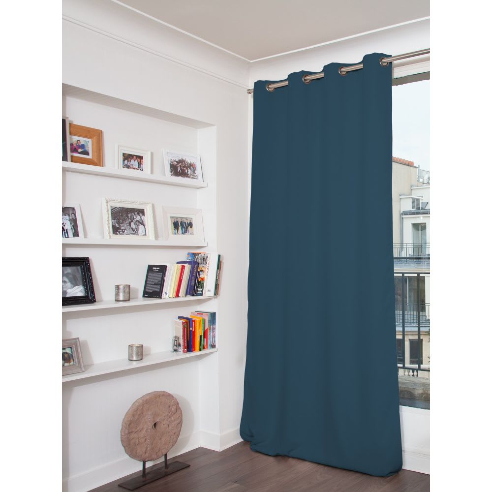 Rideau phonique Velours Oeillets Bleu MC56 130L x 250H