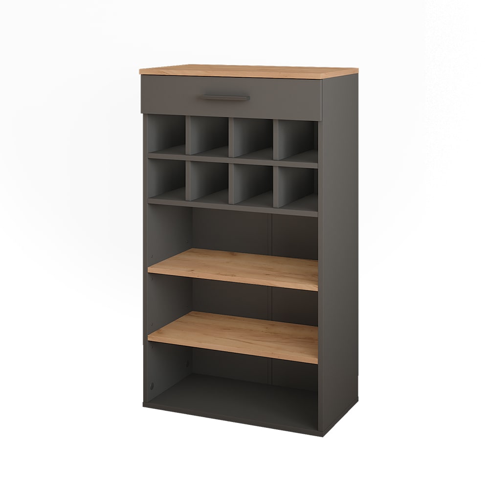 Vicco Casier à vin Chêne doré/anthracite 60x106cm
