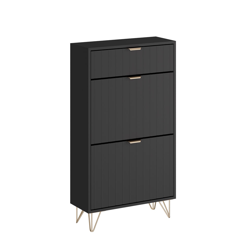 Vicco Armoire à chaussures Noir 60x107.5cm 2 compartiments