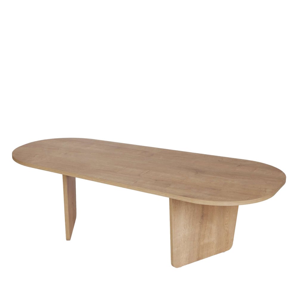Table basse ovale en bois 130x65cm - bois clair