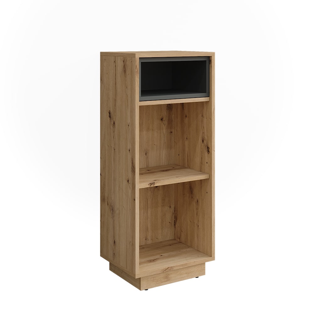 Vicco Armoire Midischrank Chêne Artisan/Anthracite 38x93cm avec 3 compartiments