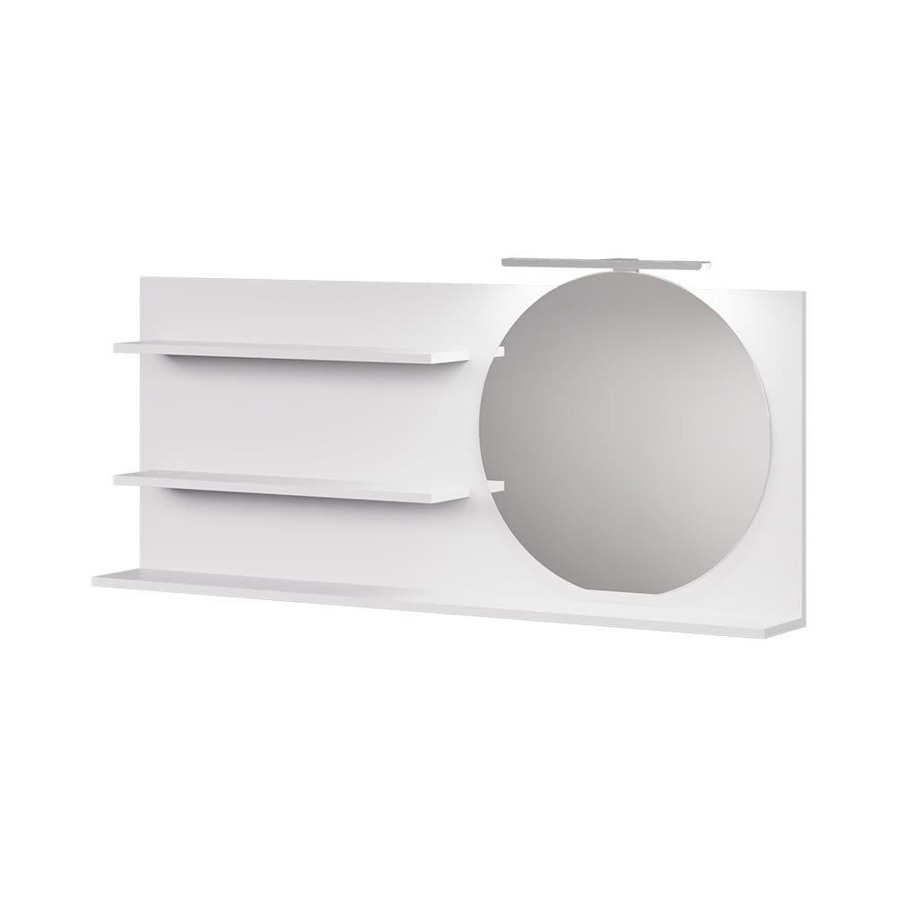 Vicco Étagère à miroir Blanc 120x50cm avec 3 compartiments ouverts