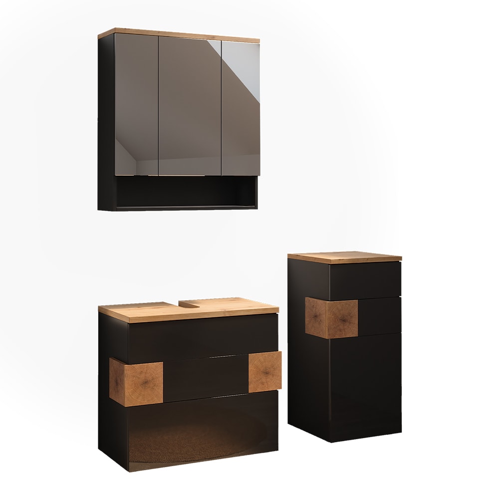 Meubles bain 3 pièces anthracite 70x64.5cm