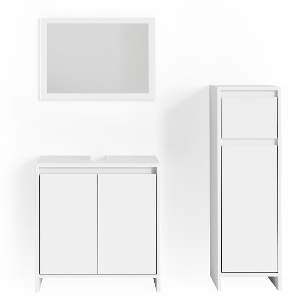 Meubles bain 3 pièces blanc 60x60cm