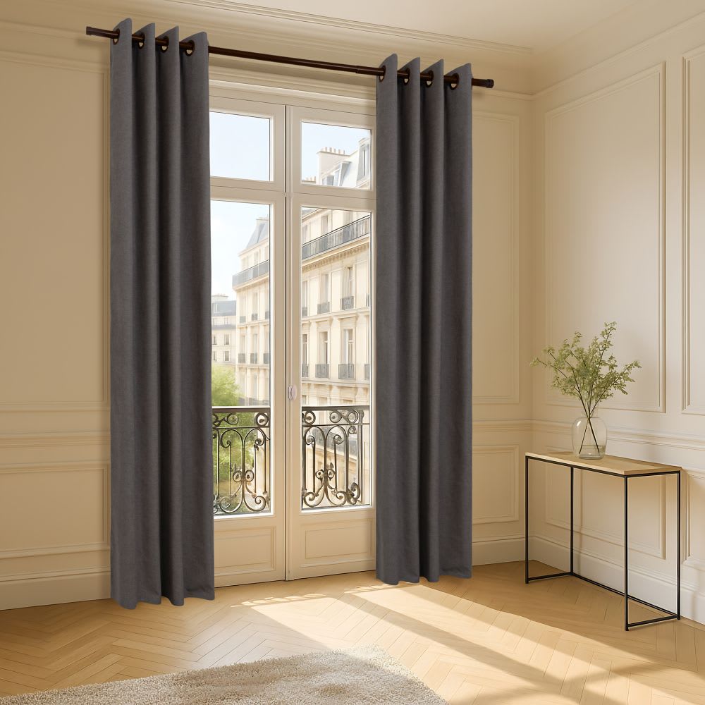 Rideau Occultant Total Oeillets Gris MC09 130L x 250H