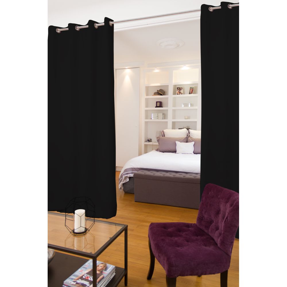 Rideau phonique séparateur Oeillets Noir MC710 140L x 250H
