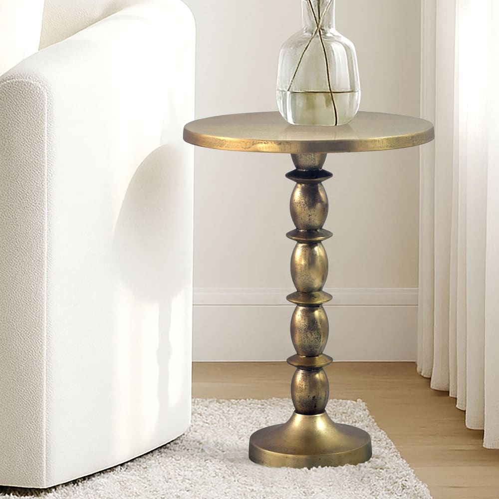 Table D'appoint Alu Or 40cm Métal Table Basse Table De Salon Table Décorative