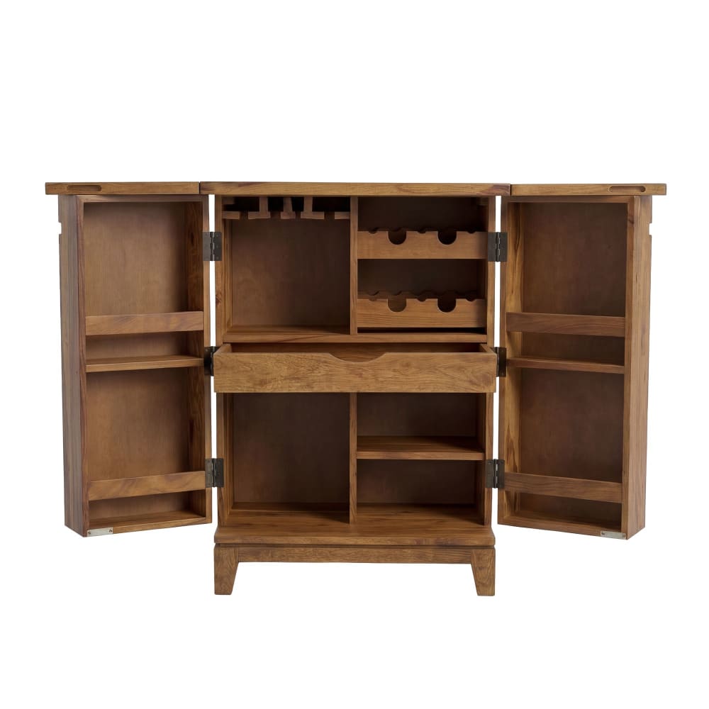 Bar De Maison En Bois Massif 65cm Meuble Bar Cave À Vin Pliable Meuble Bar Fait Main
