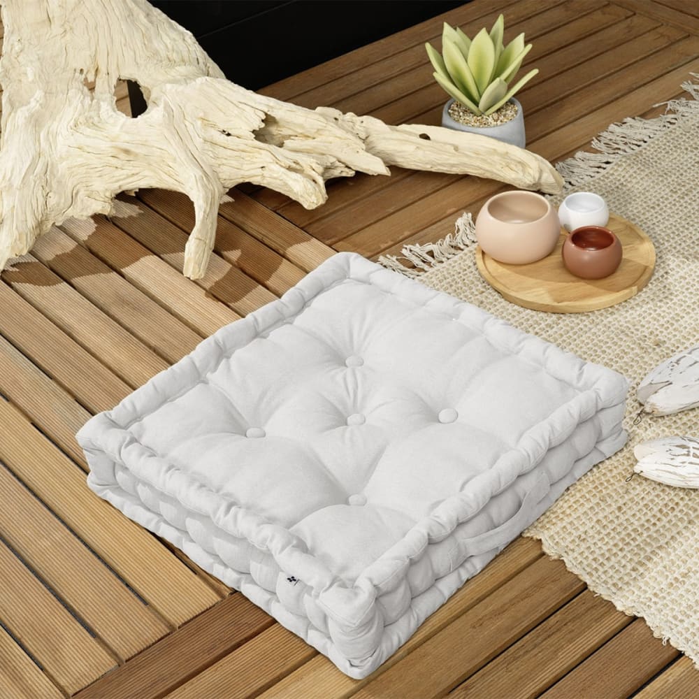 Sophie - Coussin De Sol 50x50cm Coton Coloris Nuage