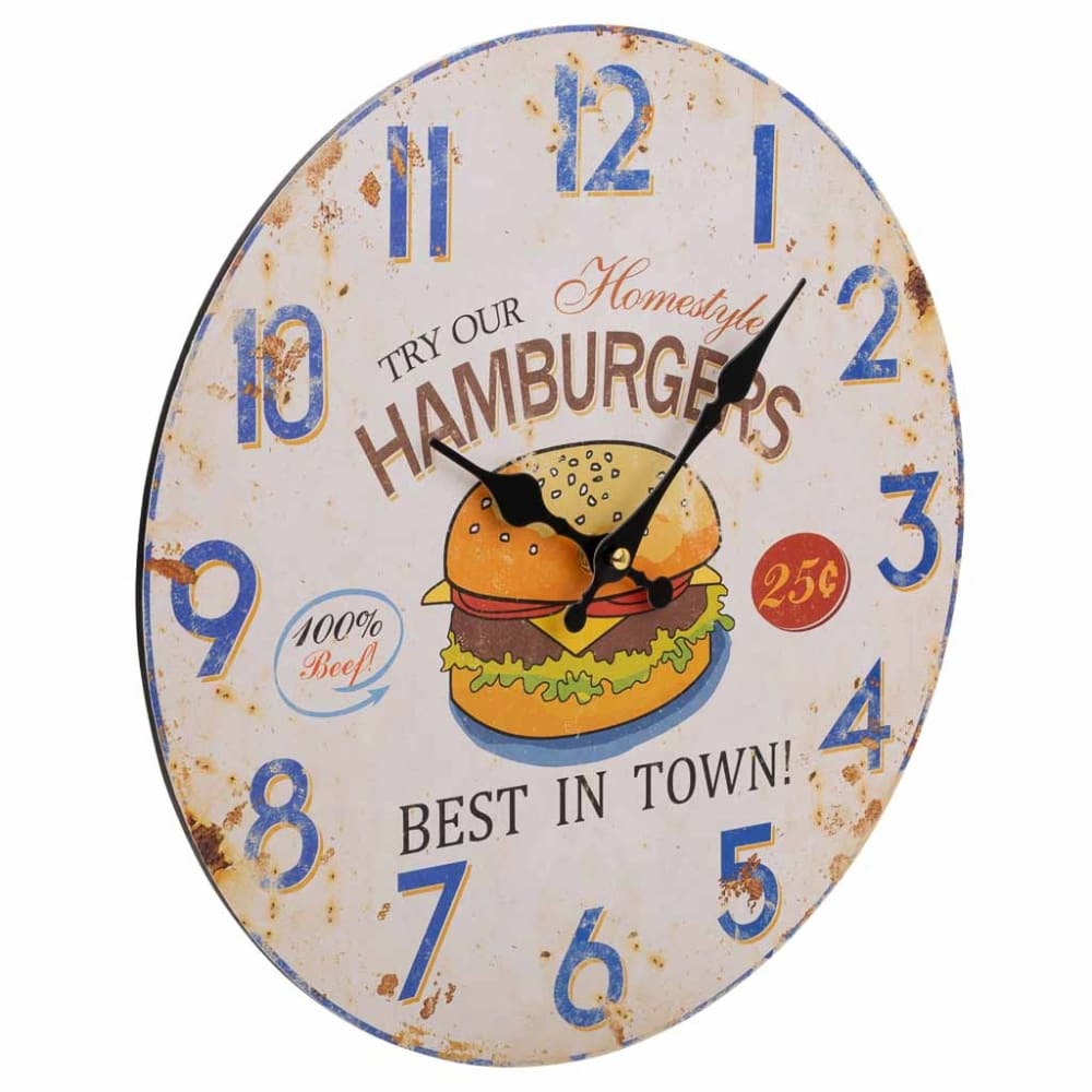 Horloge Murale En Bois Blanc D34x2 Cm