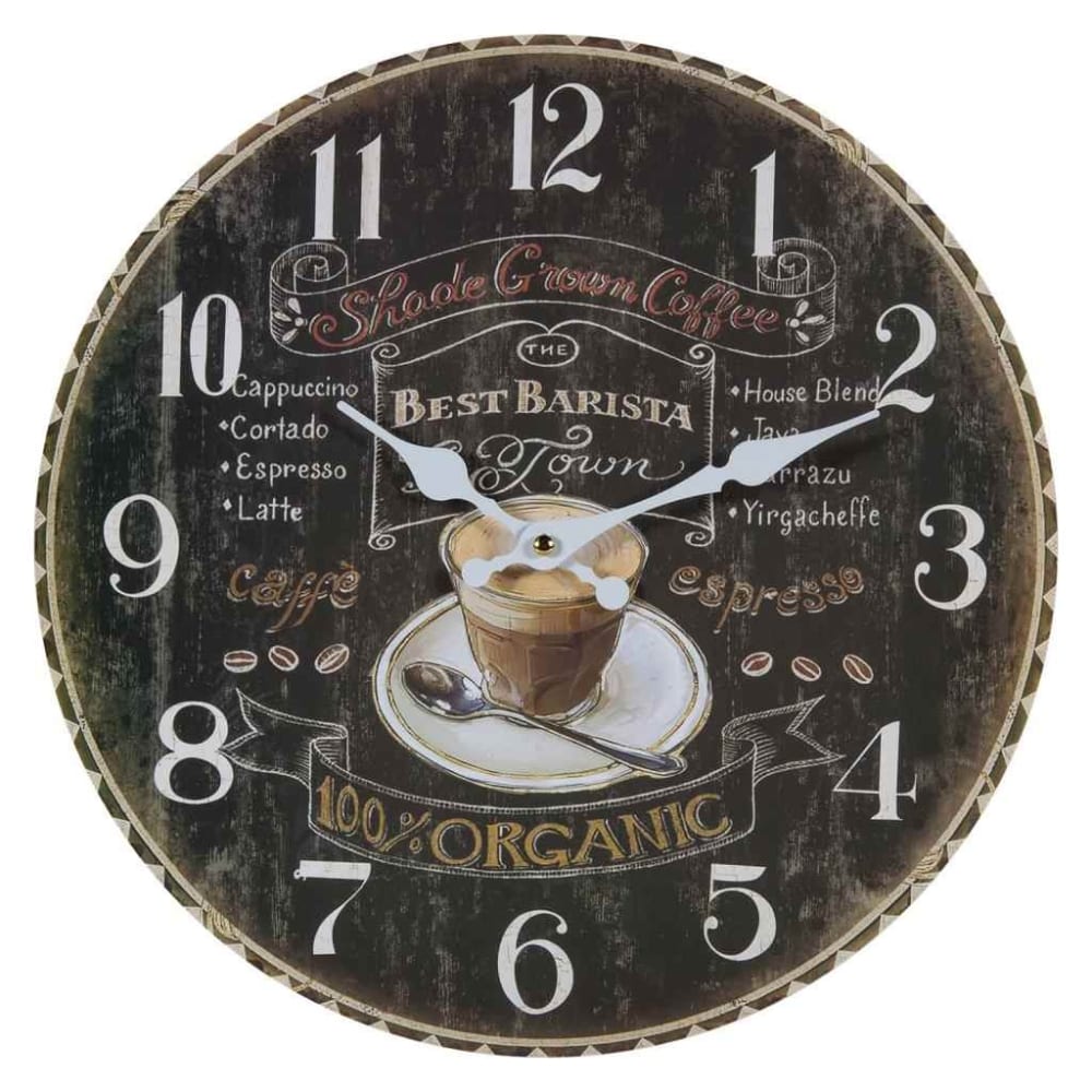 Horloge murale en bois noir d34x2 cm