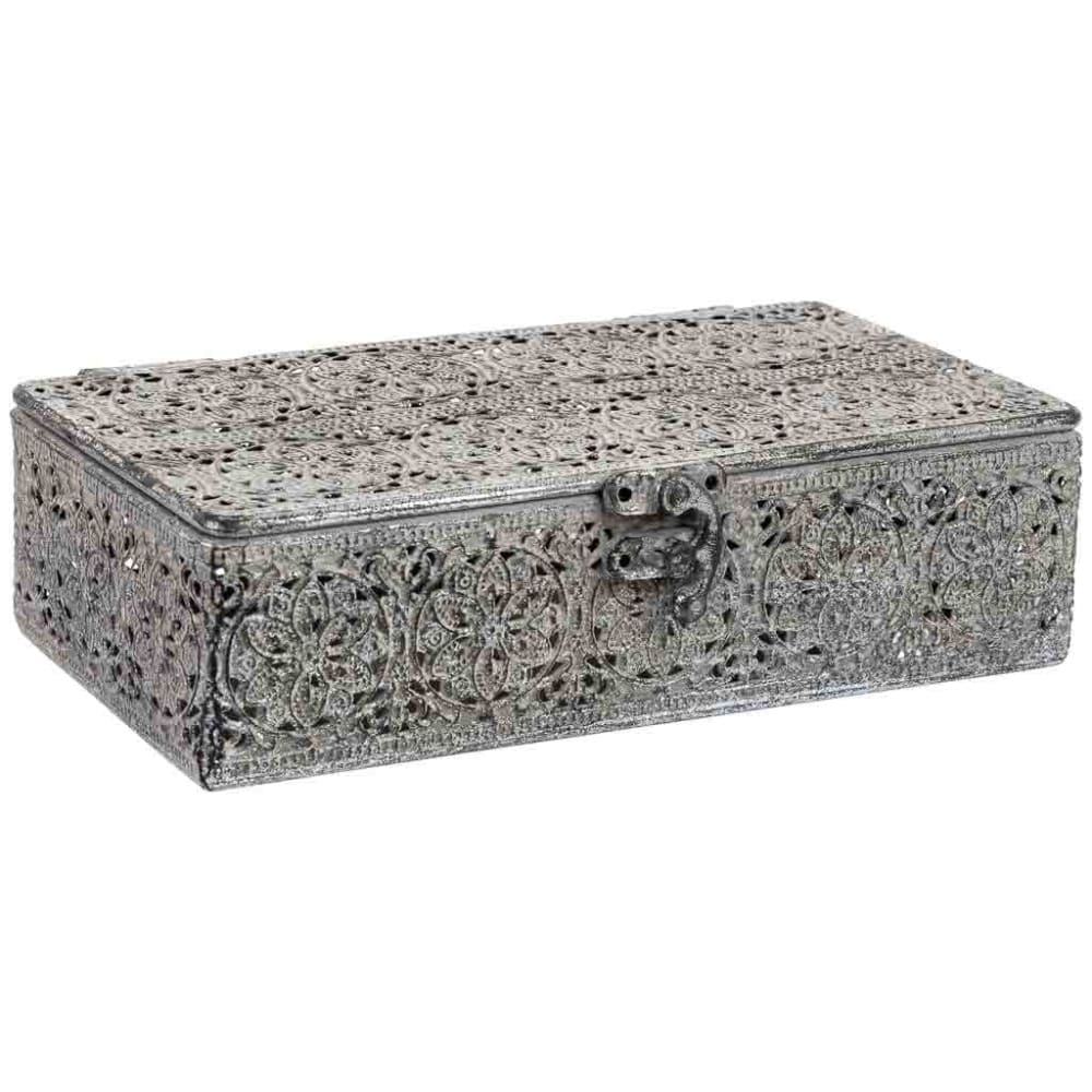 Boîte en métal grise 21x13x6 cm