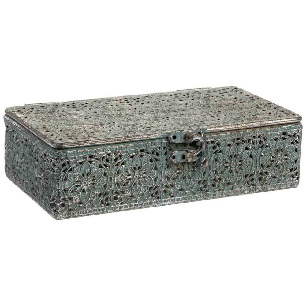 Boîte en métal noire 21x13x6 cm