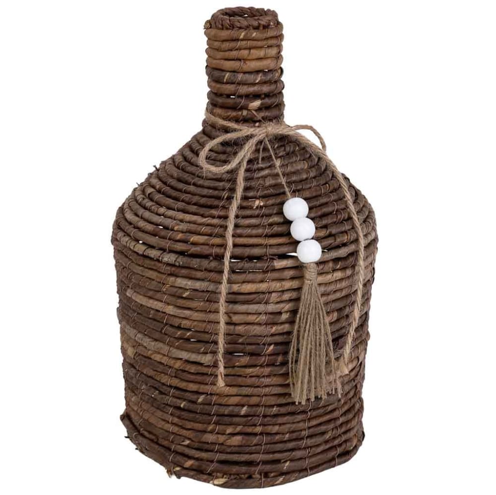 Vase De Feuille De Bananier Naturel Marron, D22x38 Cm