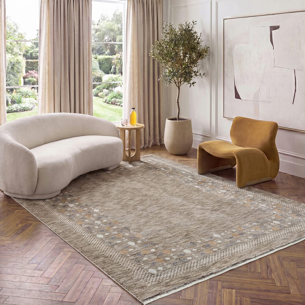 Tapis Valeria Aspect Gabbeh Haut gamme, Marron, 80 x 150 cm