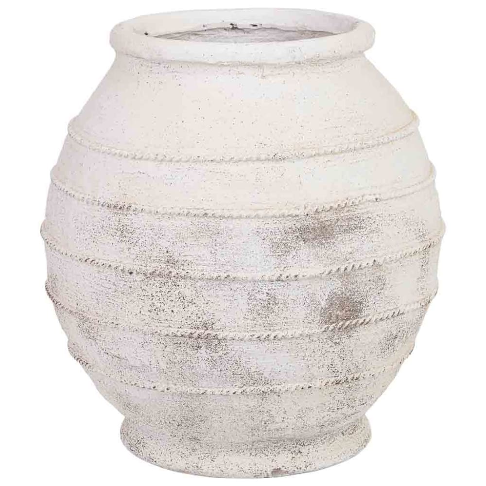 Vase En Magnésium Blanc 45x45x47 Cm