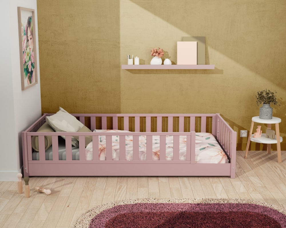 Jurababy - Lit Au Sol Enfant En Bois Sonho Avec Matelas - 90x190