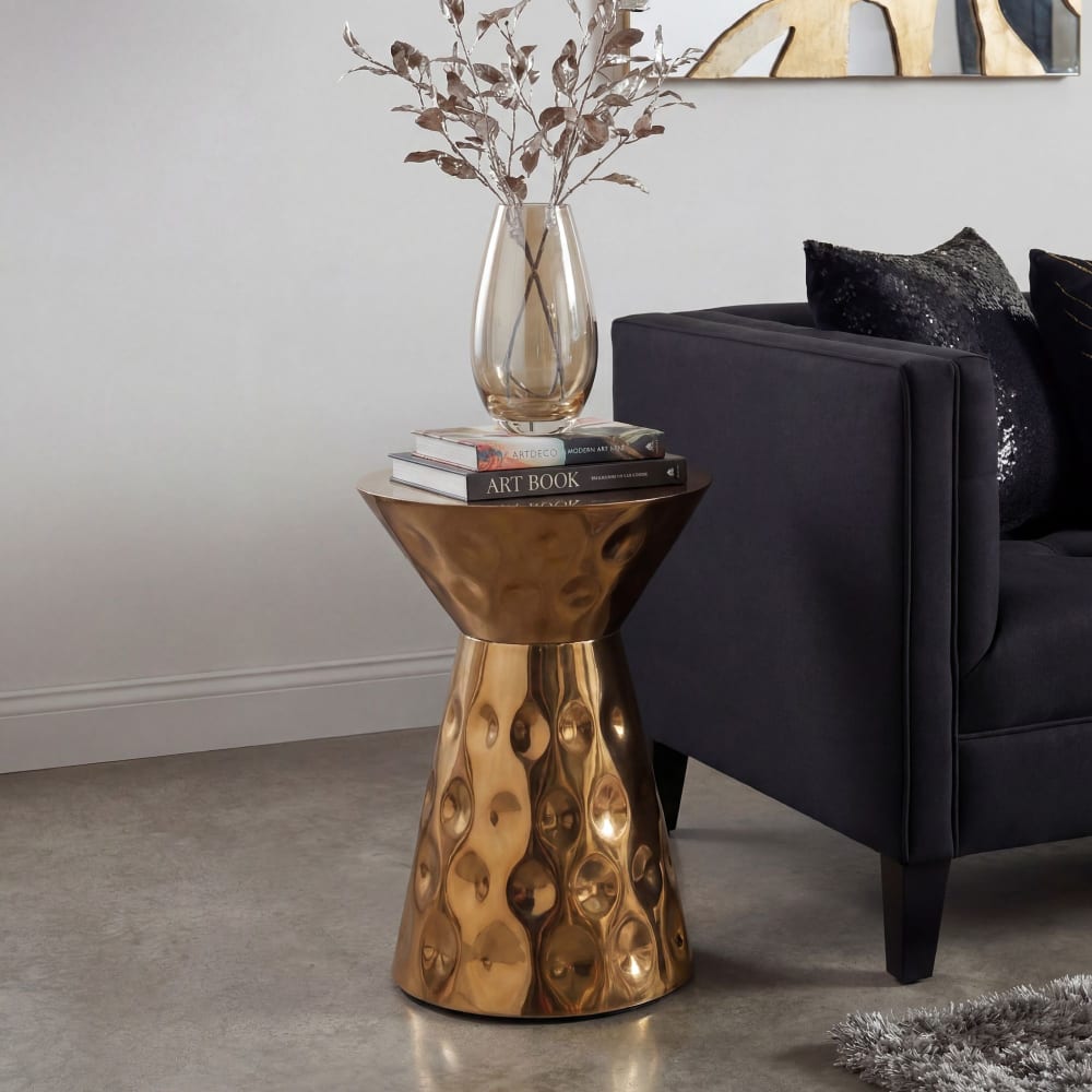 Table d'appoint 36cm Table basse de salon Table basse Métal Alu Table Ronde