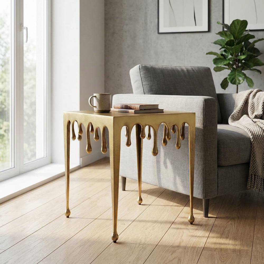 Table d'appoint 45,5cm Table d'appoint Gouttes Table basse Carrée Drops déco