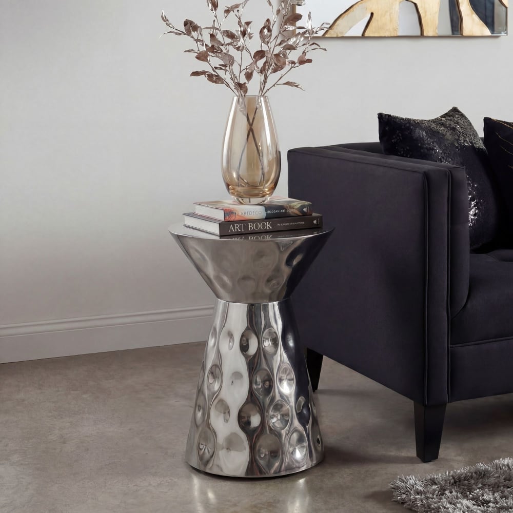 Table d'appoint 36cm Table basse de salon Table basse Métal Alu Table Ronde