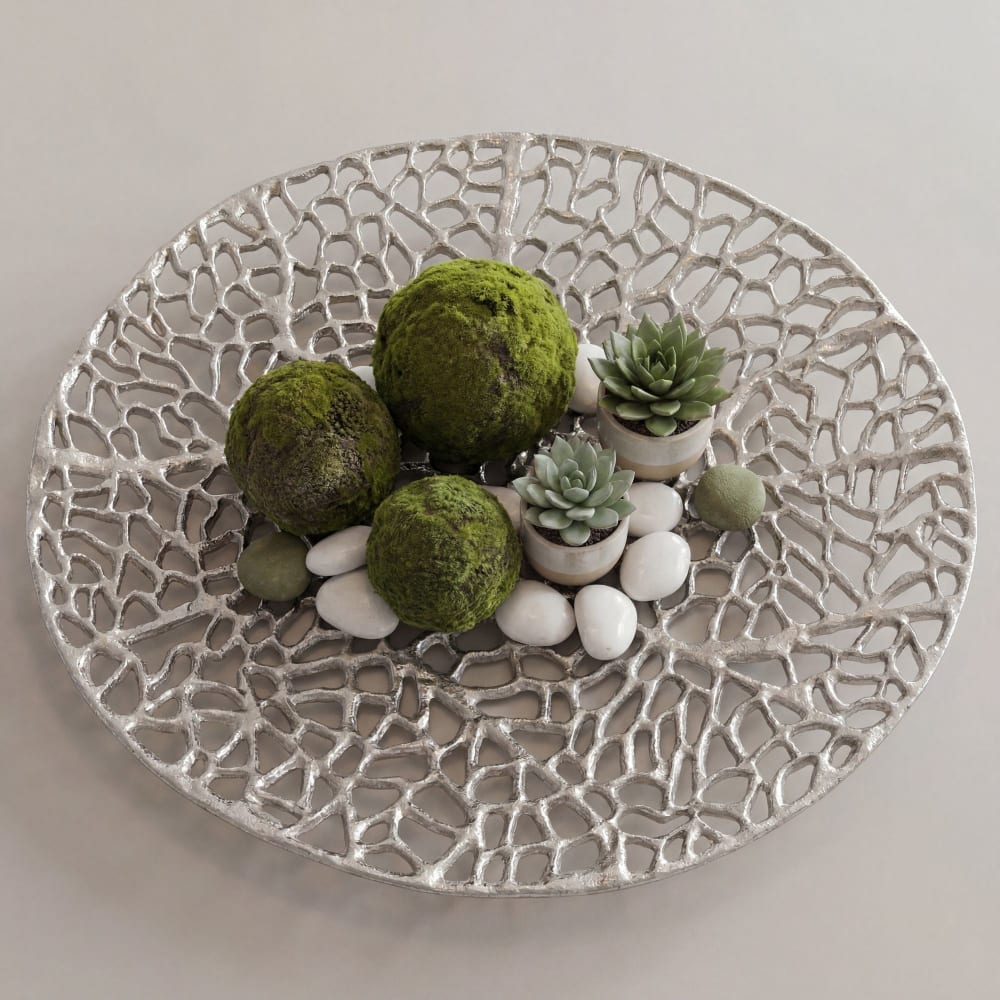 Coupelle Décorative Ronde Aluminium 44cm Déco Table Métal Accessoire Alu Grand