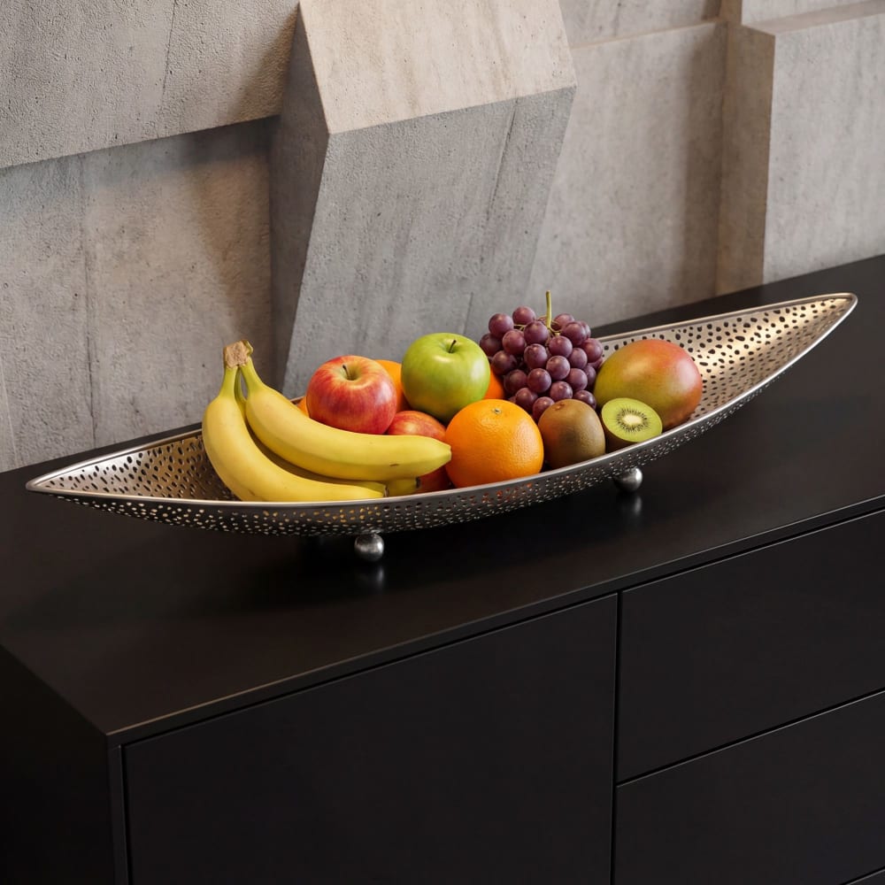 Coupe à fruits Corbeille à fruits Métal Grande 60cm Bol décoratif Métal Ovale