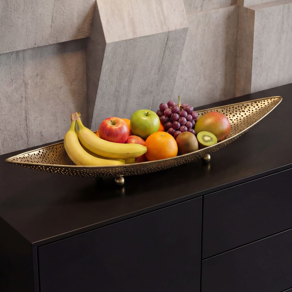 Coupe à fruits Corbeille à fruits Métal Grande 60cm Bol décoratif Métal Ovale