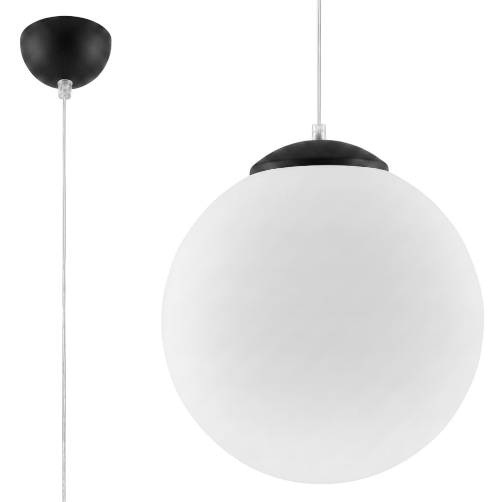 Sollux Ugo Suspension Globe Noire De 40 Cm, 1 Douille E27
