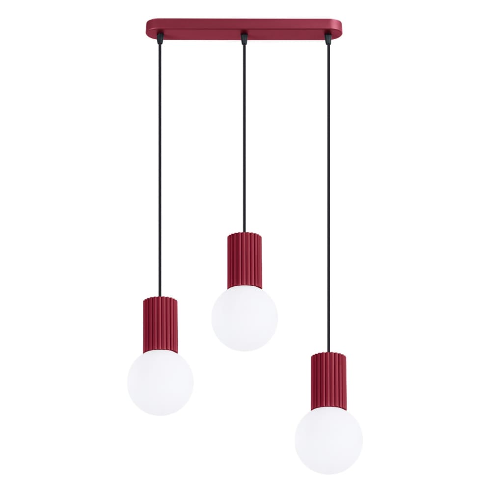 Sollux Halo Suspension Bar, Plafonnier Bordeaux, 3 X G9