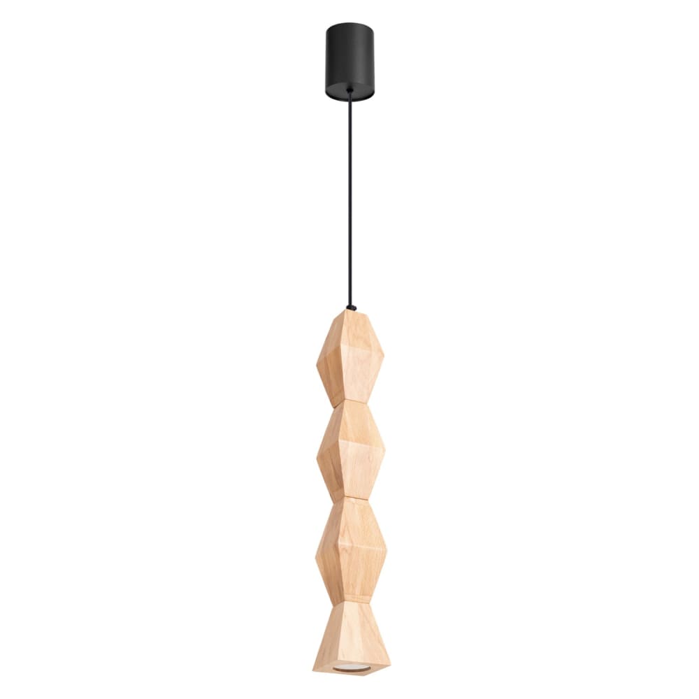 Sollux Kubbe Grand Plafonnier Suspendu Carré Et Fin En Bois Naturel, 1 X Gu10