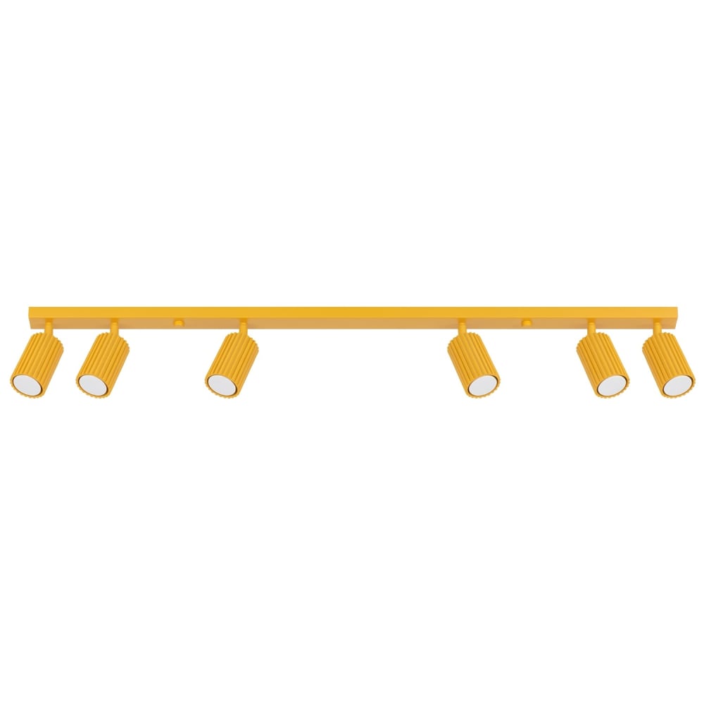 Sollux Karbon Barre De Spots De Plafond Jaune 6x Gu10