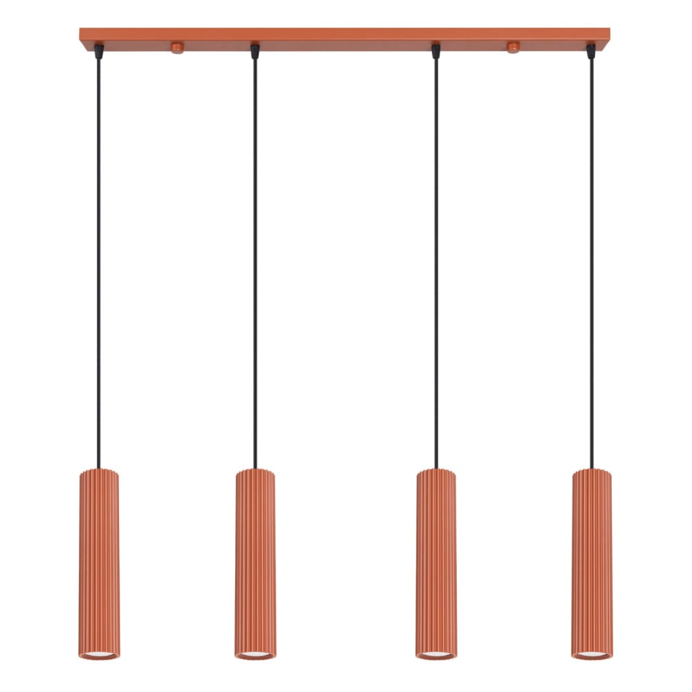 Sollux Karbon Suspension À Barre Lumineuse Rouge Ocre 4x Gu10