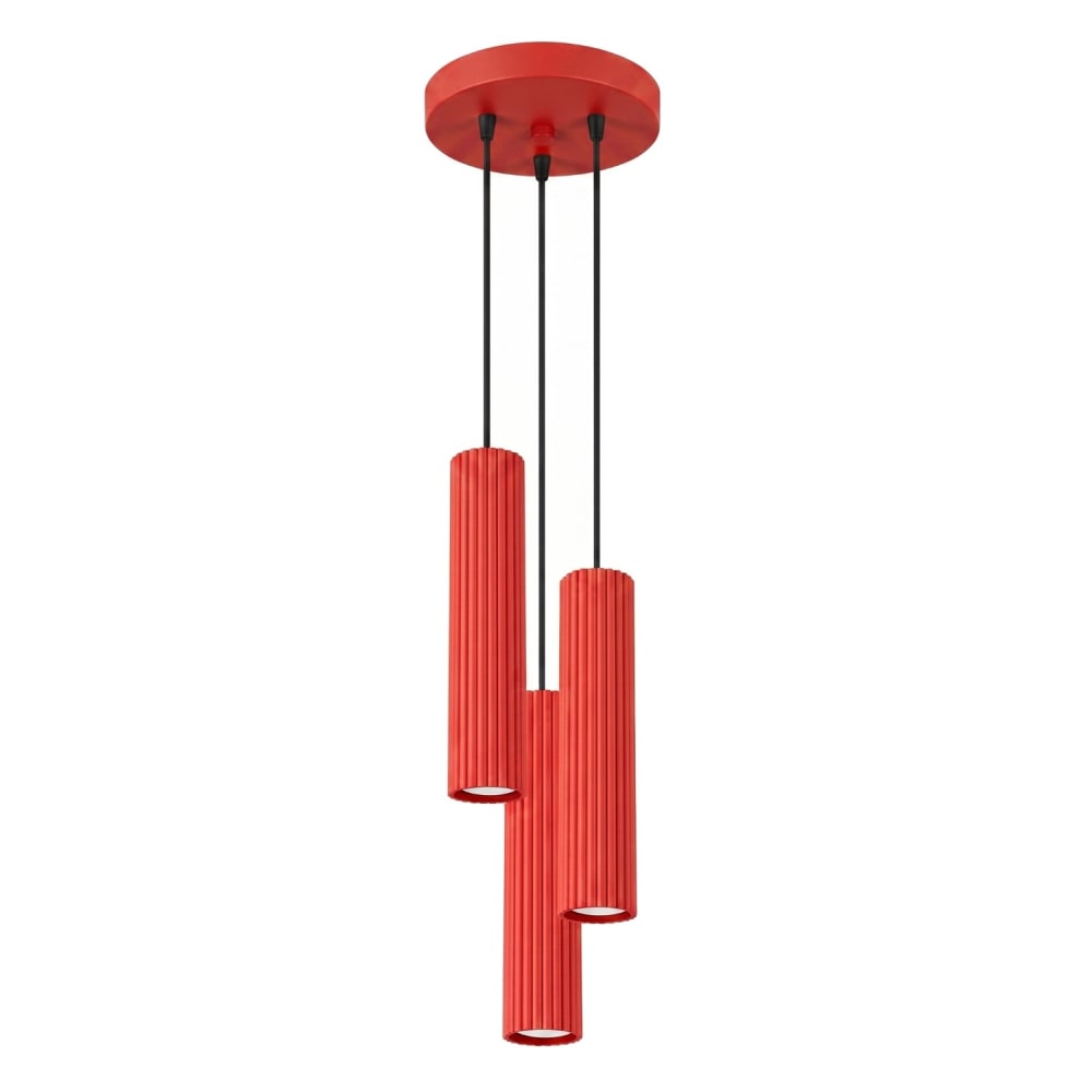 Sollux Karbon Suspension Cluster Rouge 3x Gu10