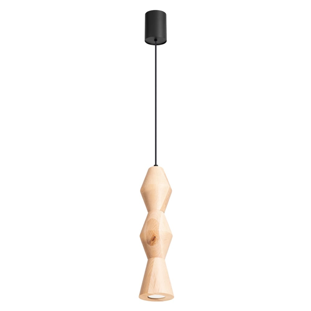 Sollux Kubbe Suspension Ronde Et Fine, En Bois Naturel, 1 X Gu10