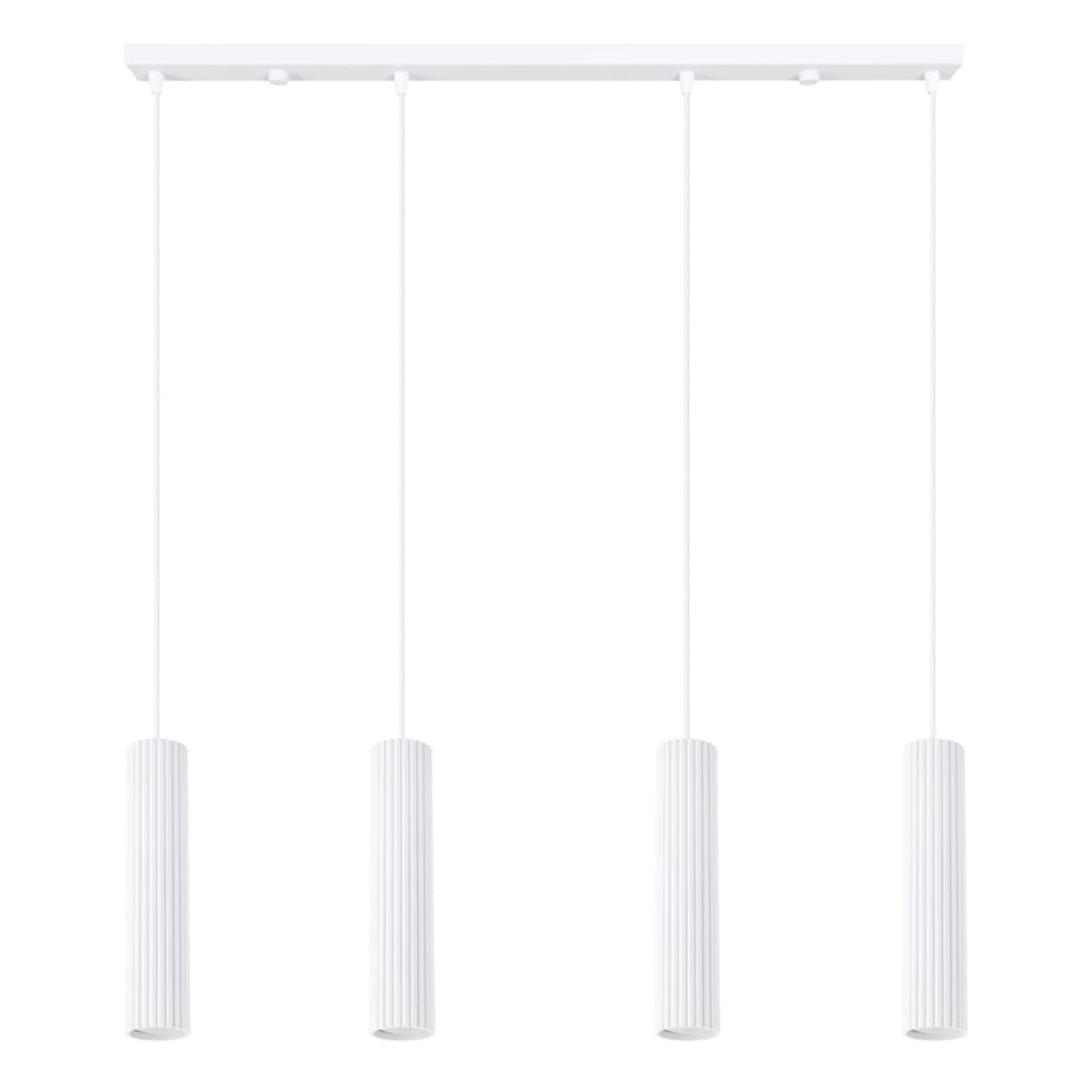 Sollux Karbon Suspension Blanche Avec Barre De Suspension Et 4 Ampoules Gu10