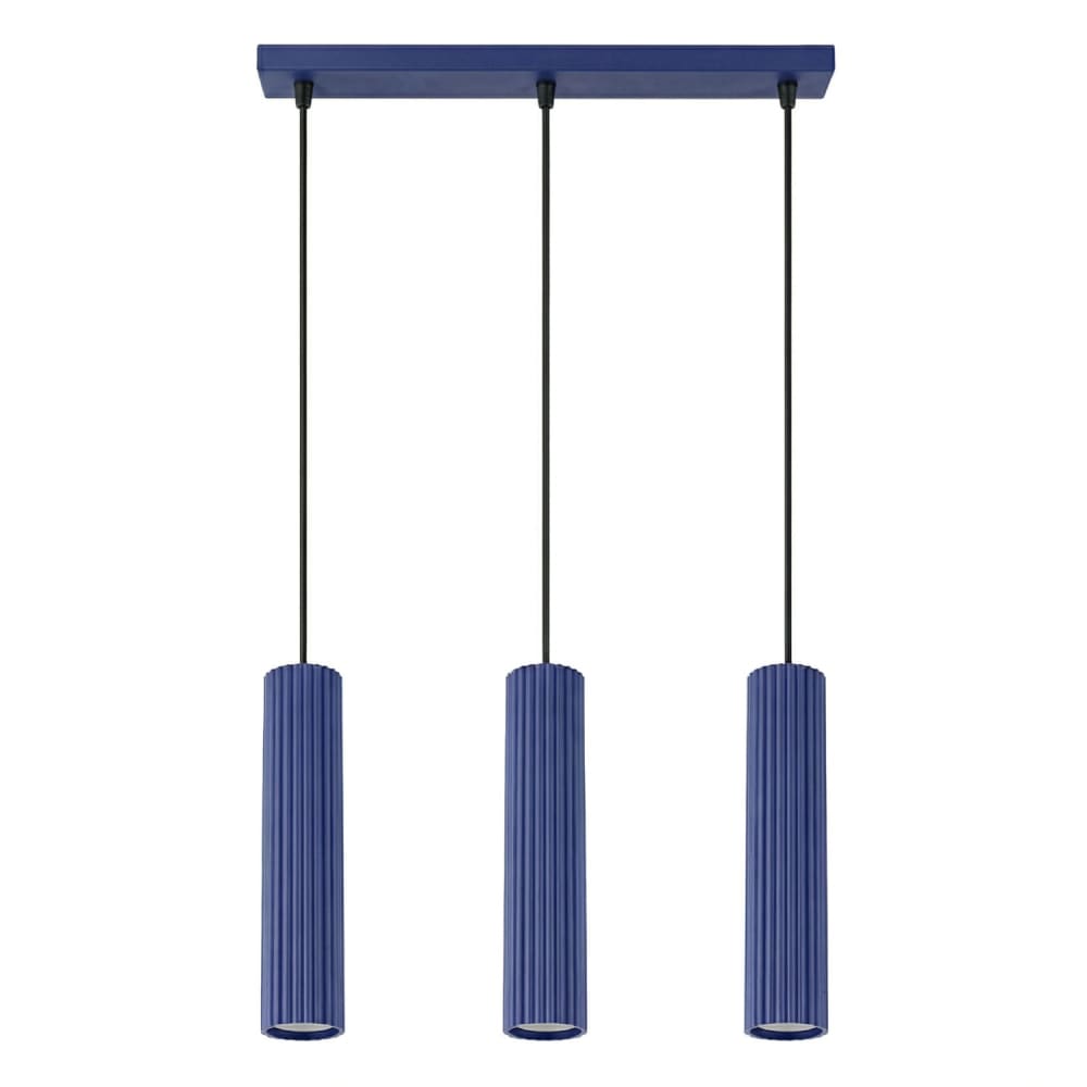 Sollux Karbon Suspension Bar, Plafonnier Bleu Outremer, 3 X Gu10