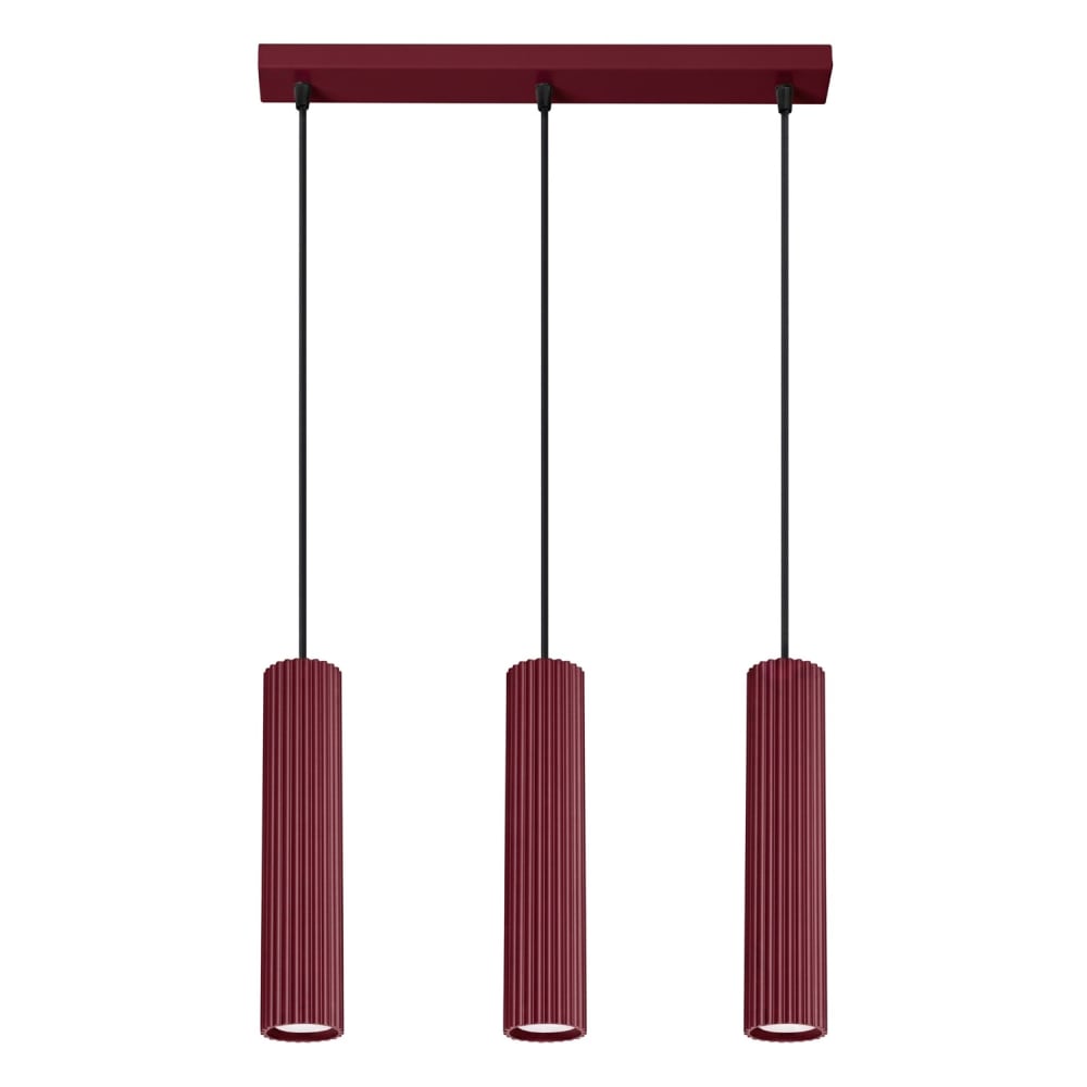 Sollux Karbon Suspension Bar Bordeaux 3x Gu10