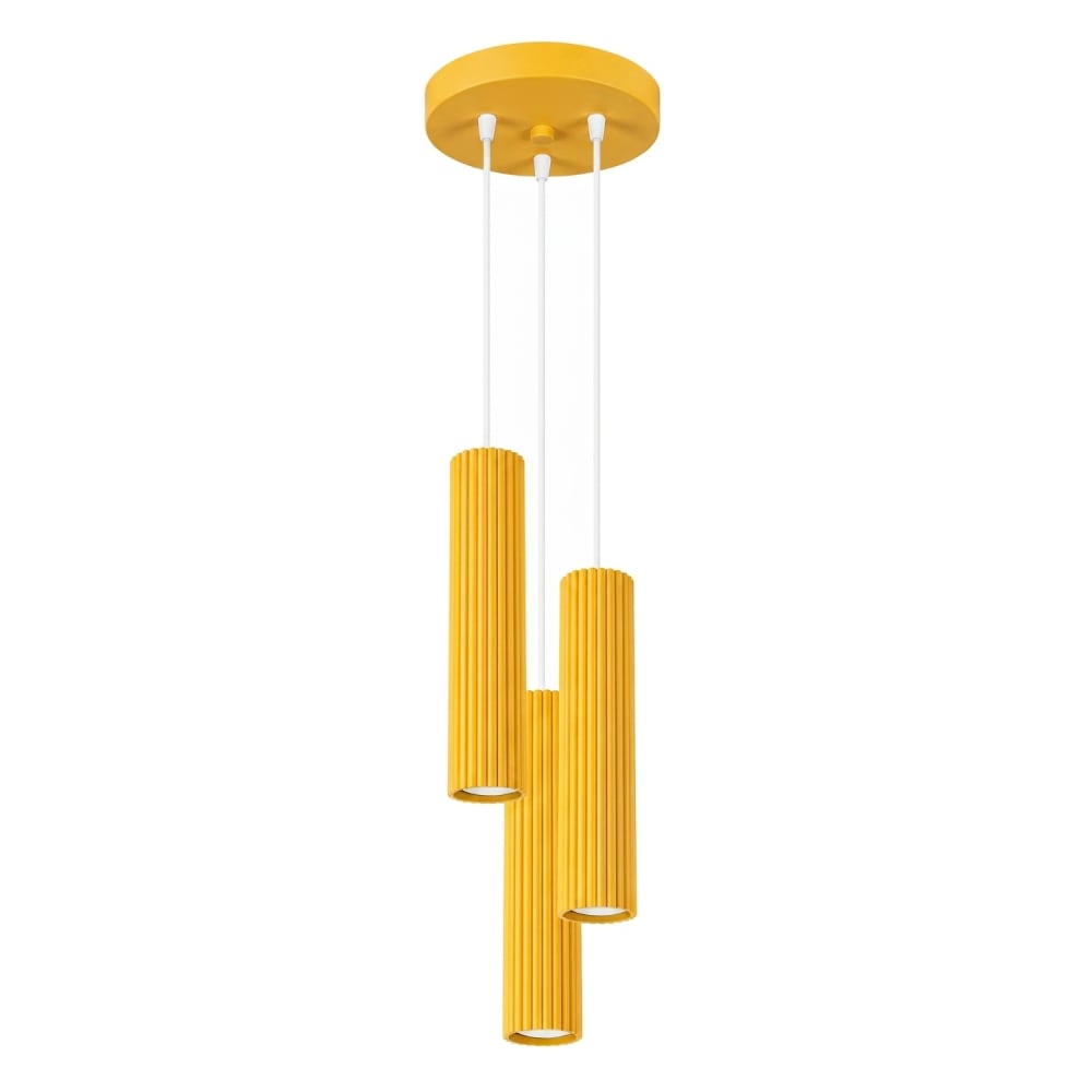 Sollux Karbon Suspension Cluster Jaune 3x Gu10