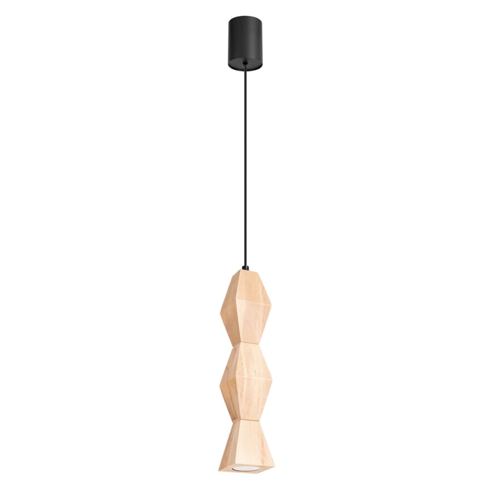 Sollux Kubbe Suspension Carrée Mince Moyenne En Bois Naturel, 1 X Gu10