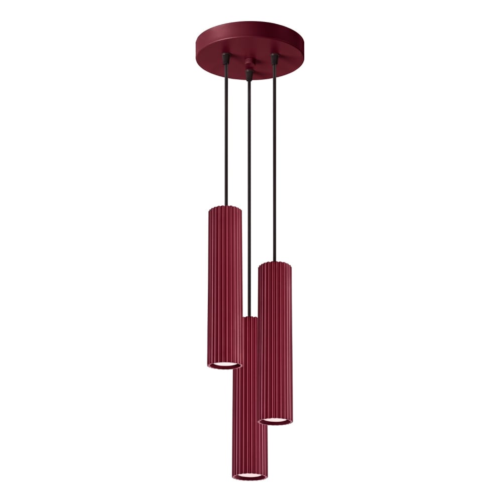 Sollux Karbon Suspension Cluster Bordeaux 3x Gu10