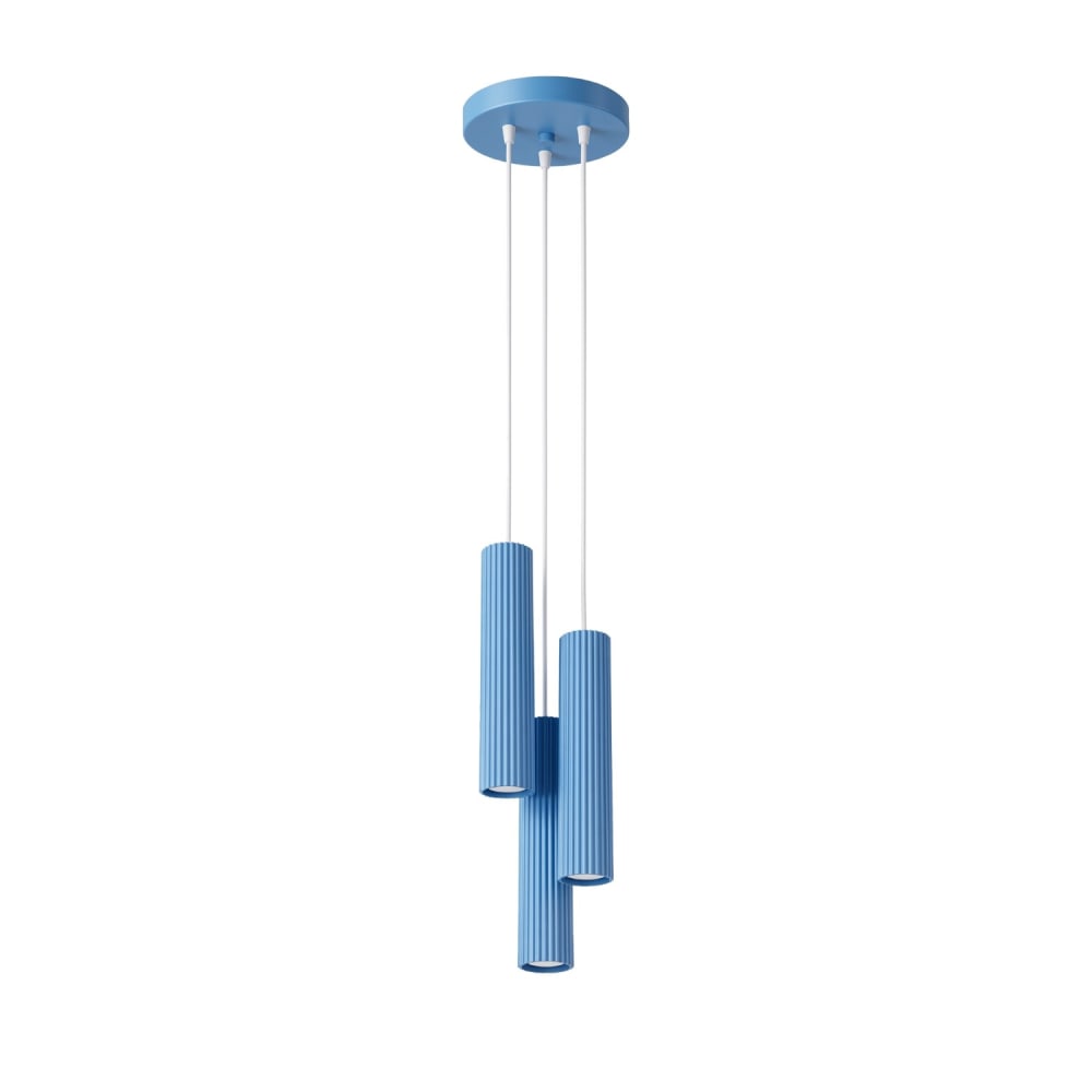 Sollux Karbon Suspension Cluster Bleu Clair 3x Gu10