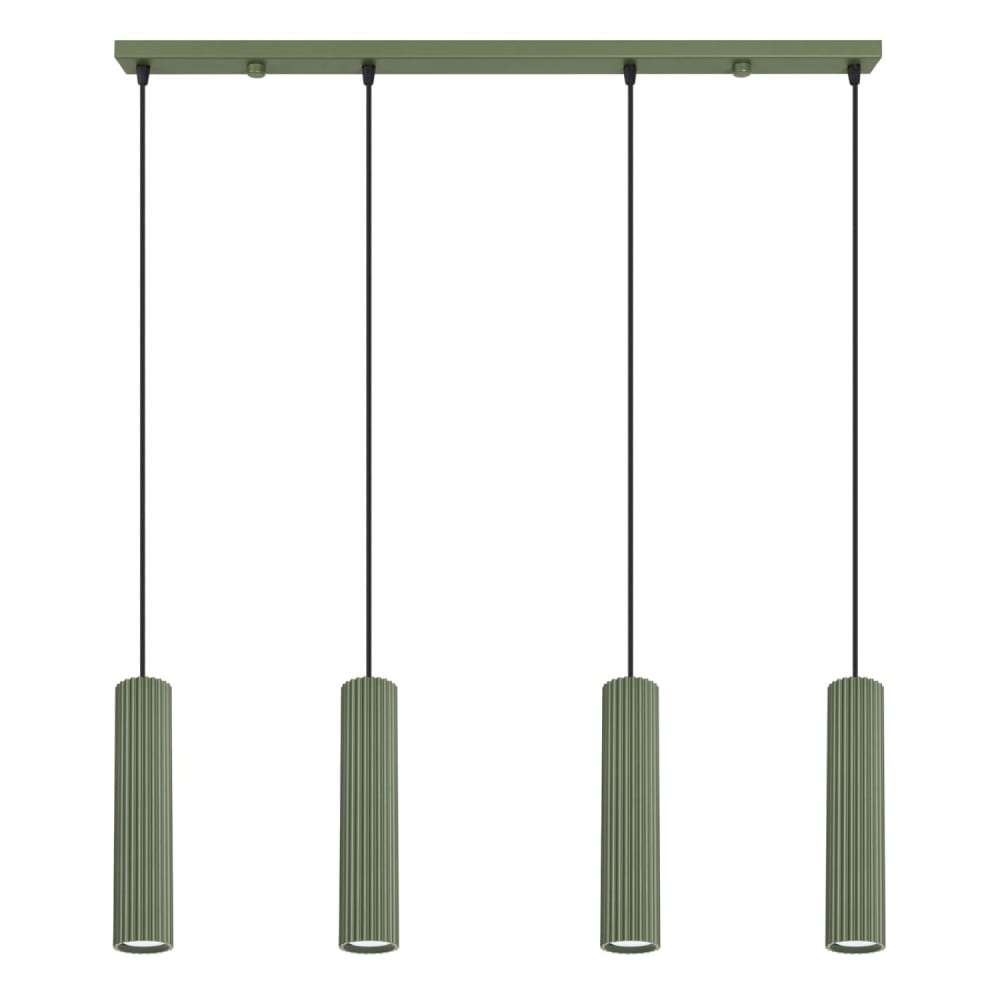 Sollux Karbon Suspension À Barre Verticale, Vert Olive, 4 Ampoules Gu10