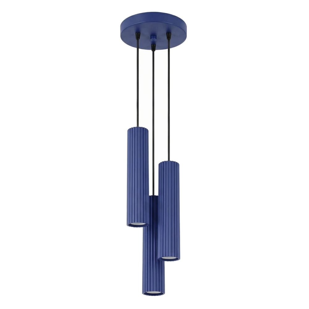 Sollux Karbon Suspension Cluster Pour Plafonnier, Ampoules Ultramarines 3x Gu10