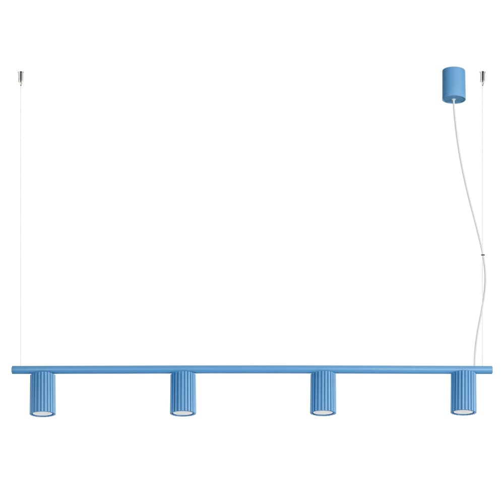 Sollux Karbon Suspension De Bar, Plafonnier Bleu Clair, 4 Ampoules Gu10
